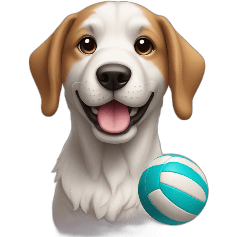 A dog whit volleyball  emoji