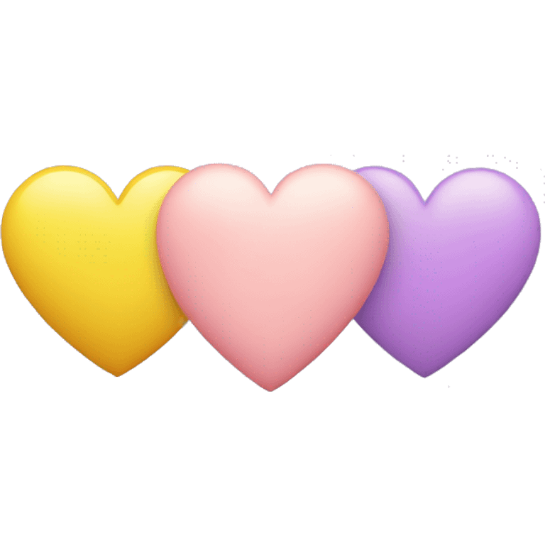 light pink heart with A, light purple heart with L, and yellow heart with H emoji