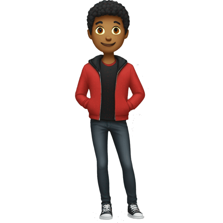 Red T-shirt with a black jacket around it emoji