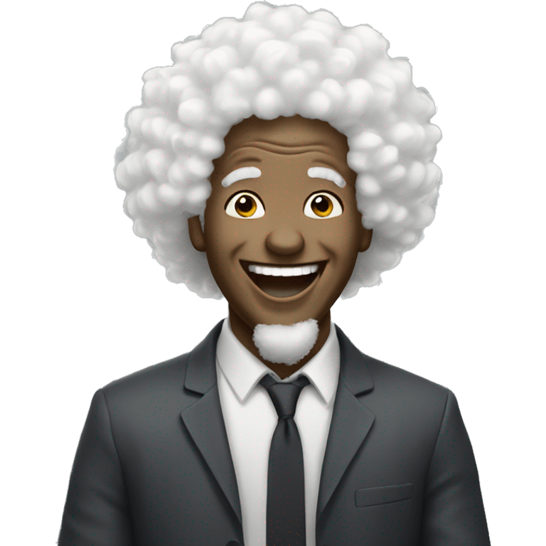 white afro man laughing emoji