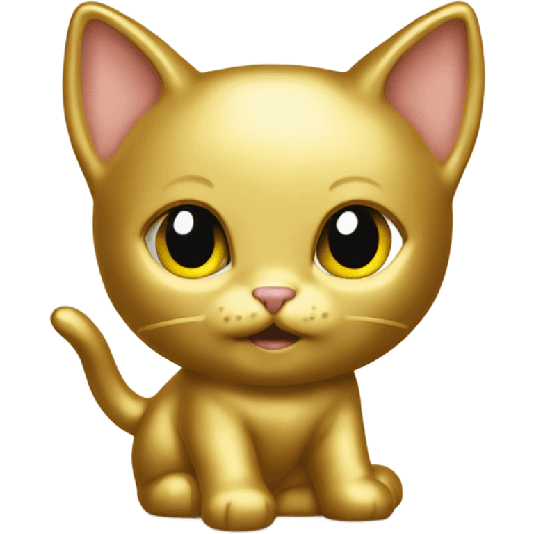 Kitten made of solid gold emoji