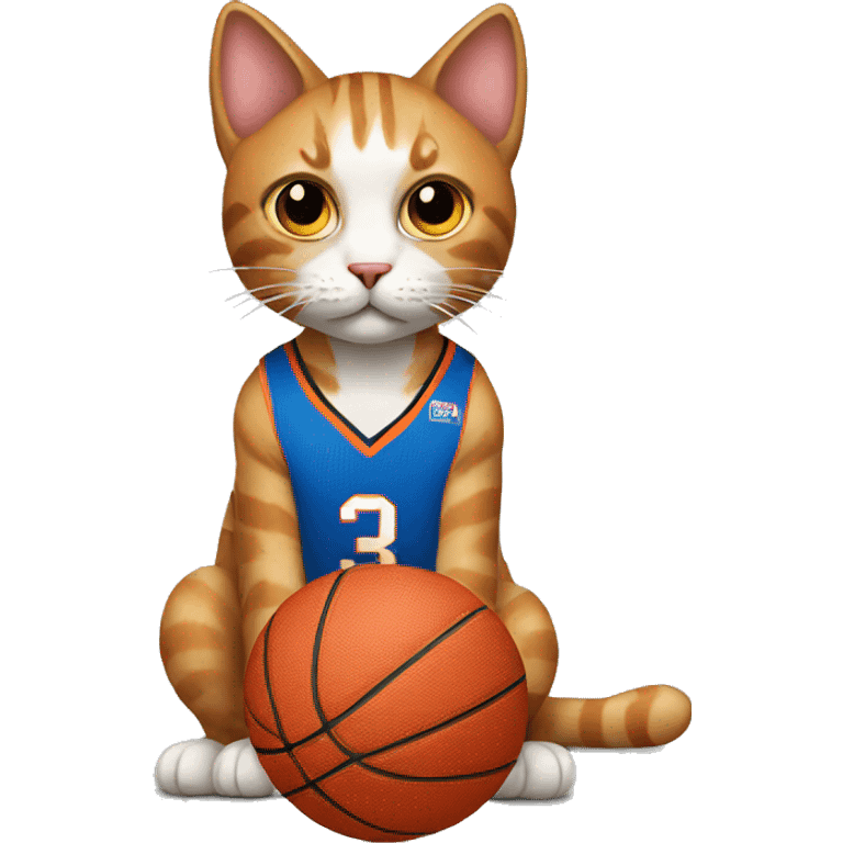 Cat wearing basketball jersey  emoji