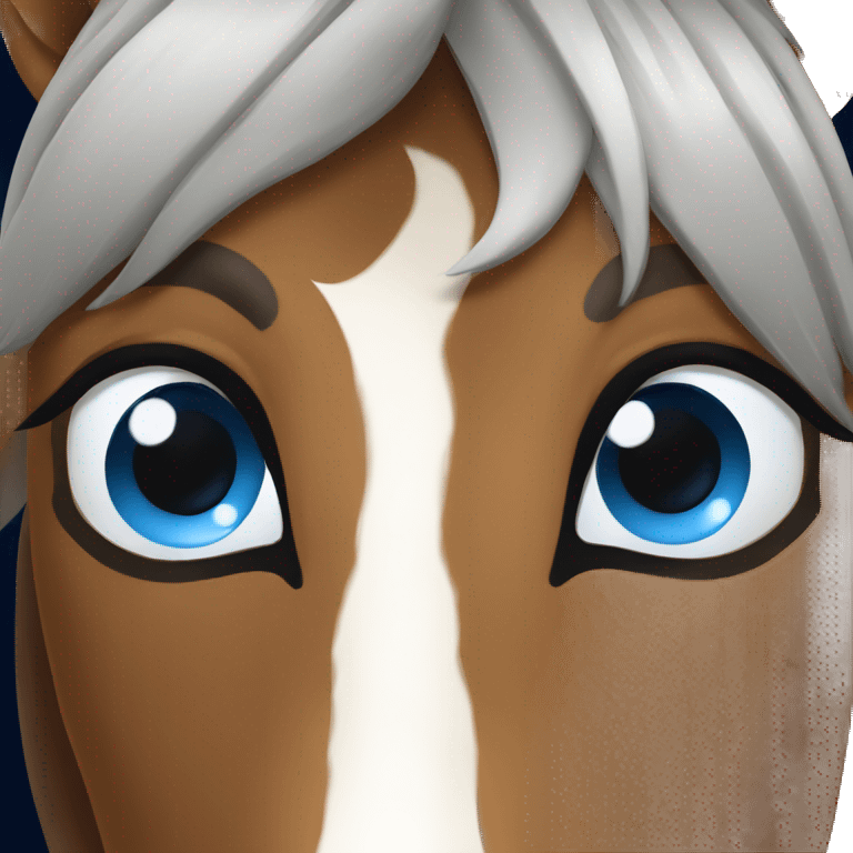 brown Noriker horse with blue eyes emoji