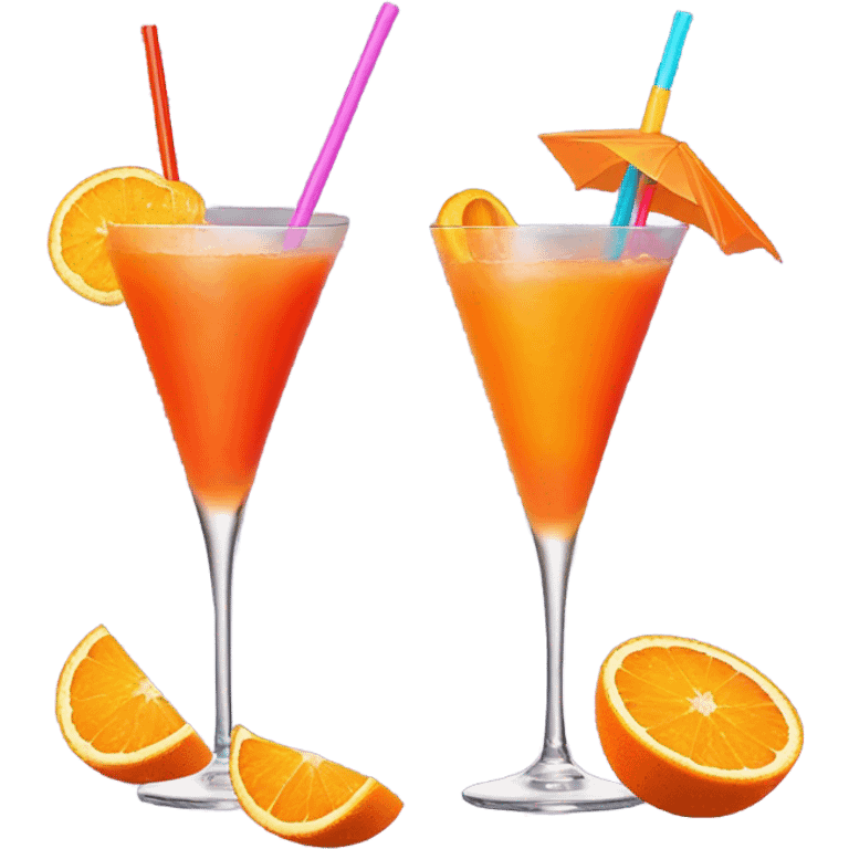 Three orange cocktails emoji