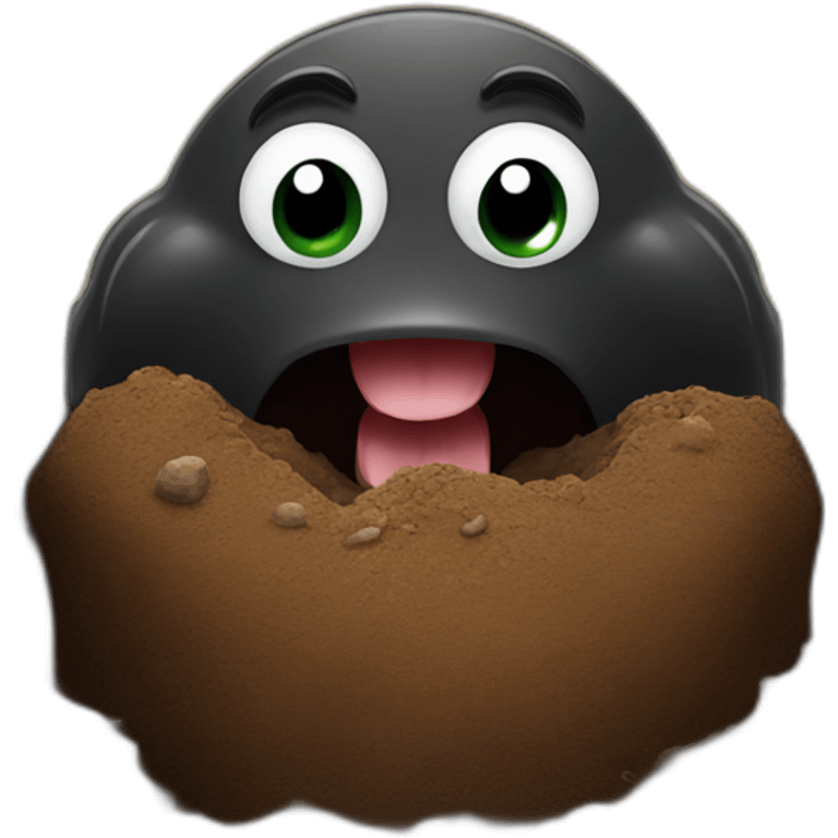 a mole coming out of soil emoji