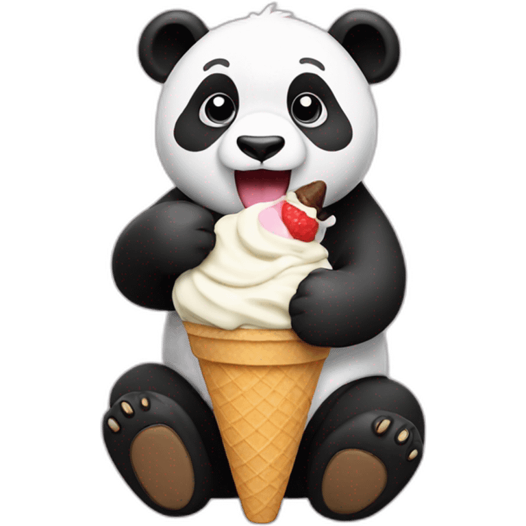 Panda eating ice cream emoji