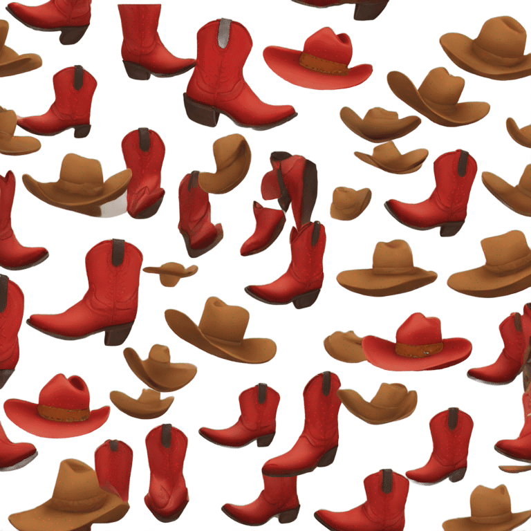 Smiling red cowboy boots ￼ emoji