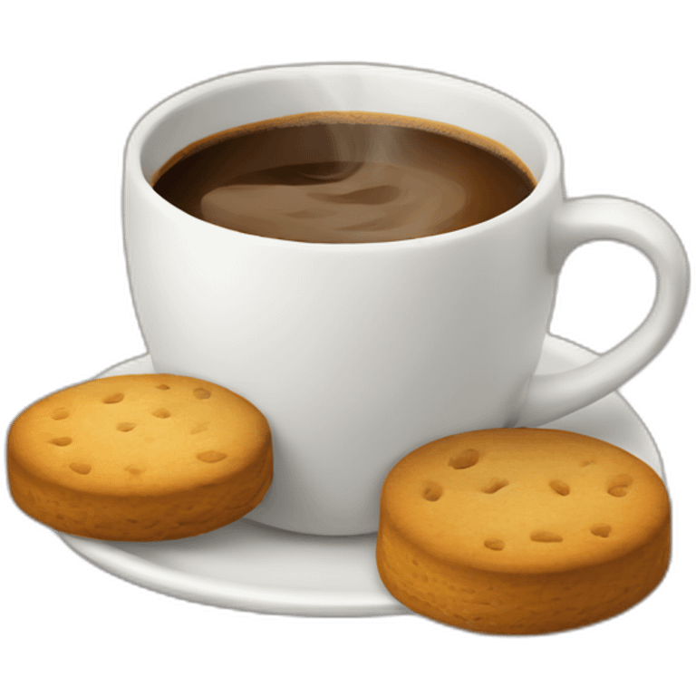 Cup of coffee with biscuit emoji