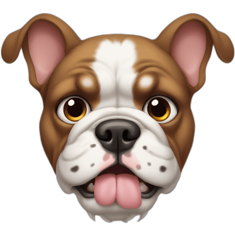 Fluffy France-BullDog with big ears eyes small mouth emoji