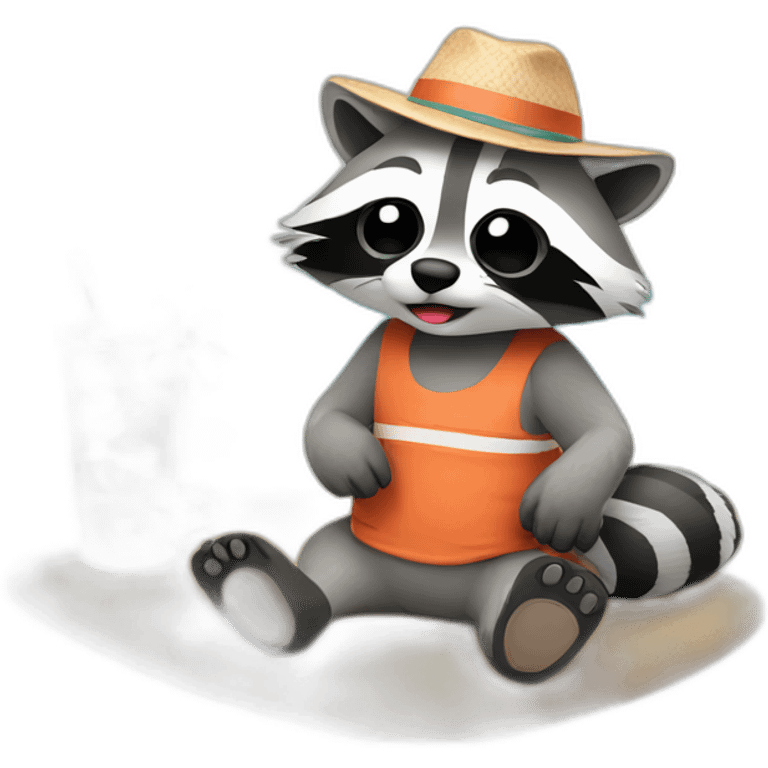 Raccoon on vacation emoji