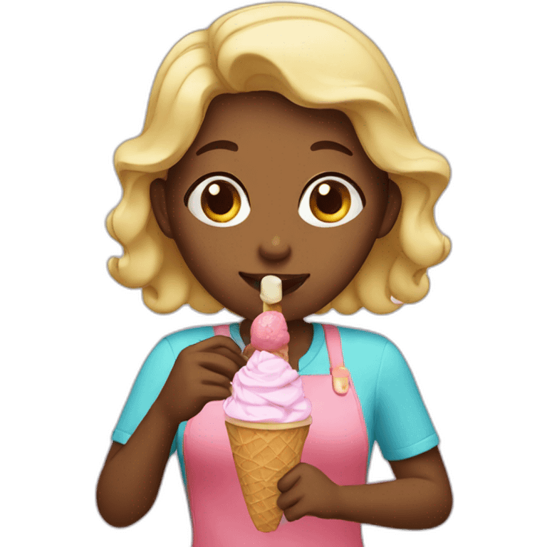 girl eating ice cream emoji