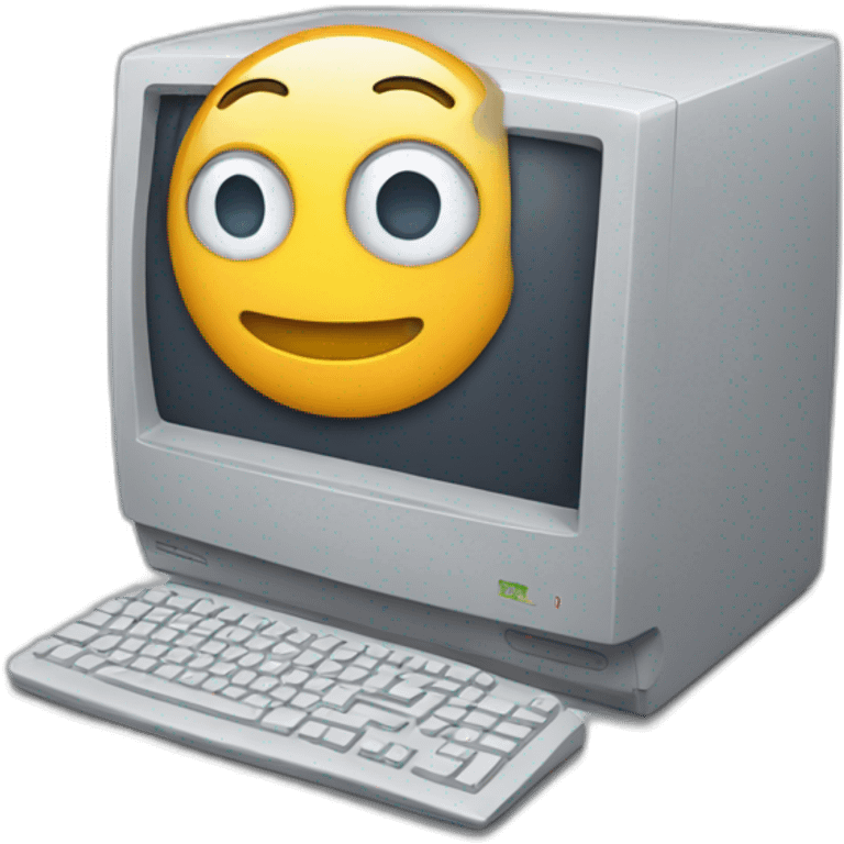 computer with an editing program emoji