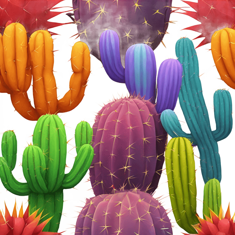 Rainbow cactus emoji