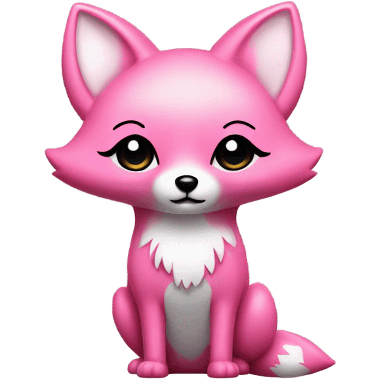 Rose pink fox with glitter standing  emoji