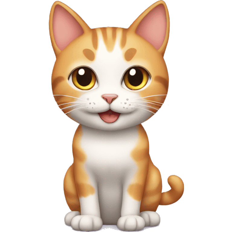 Cute cat saying meow meow emoji