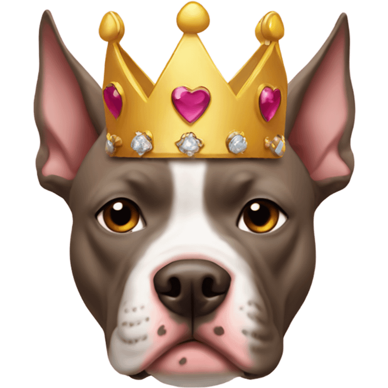 Three pitbulls wearing crowns emoji