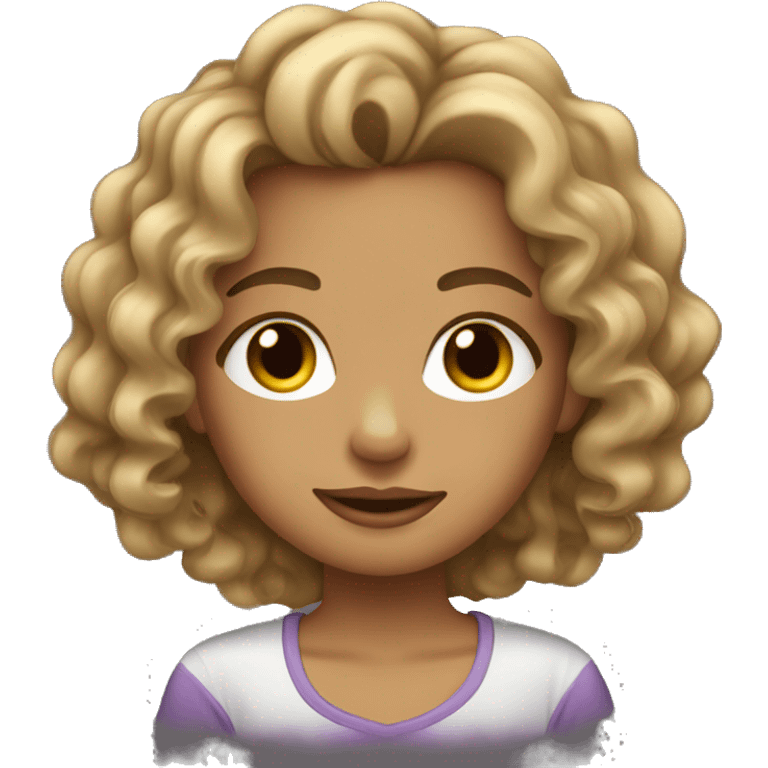 Girl with curly dirty blond hair with highlights  emoji