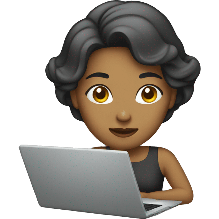 mujer editando en laptop  emoji