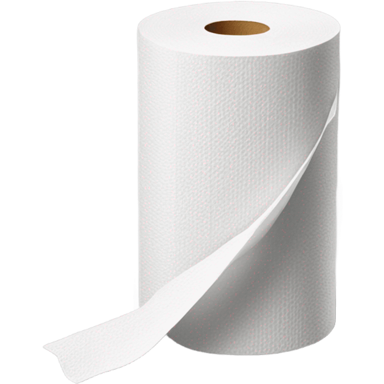 one textured paper towel roll vertically standing no face emoji