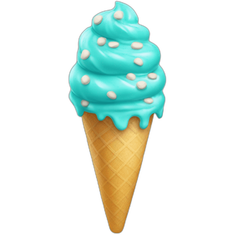 Un helado de color turquesa  emoji