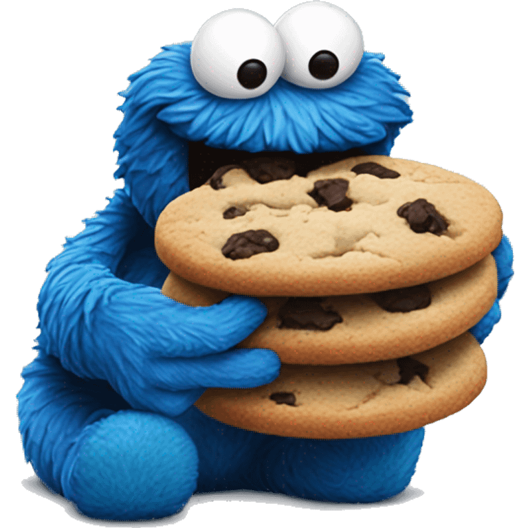 cookie monster devouring cookies emoji