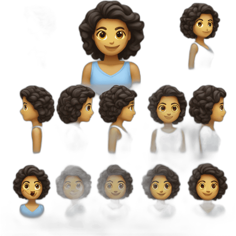 Mulher morena adulta corpo cabeça bonita carismática chamativa  emoji