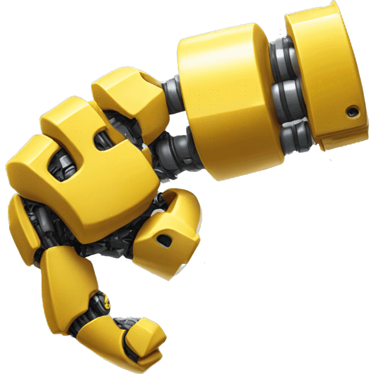 Yellow mechanical cyborg bicep that’s flexing emoji