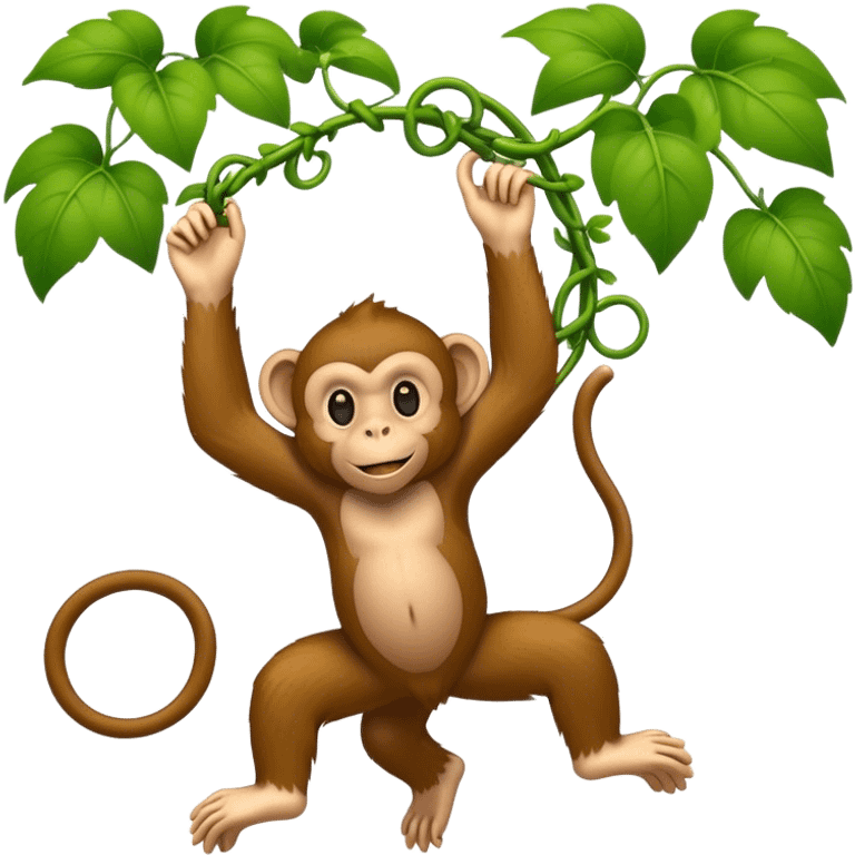 Monkey swinging from a vine emoji