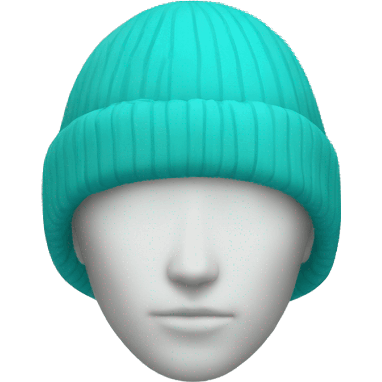 turquoise winter hat without head emoji