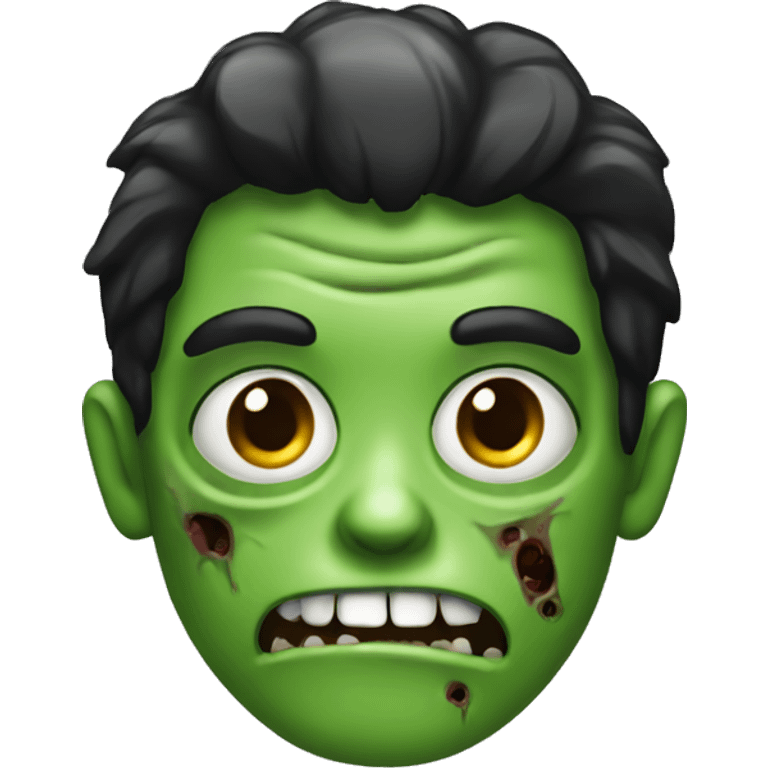 green zombie with black layered hair emoji