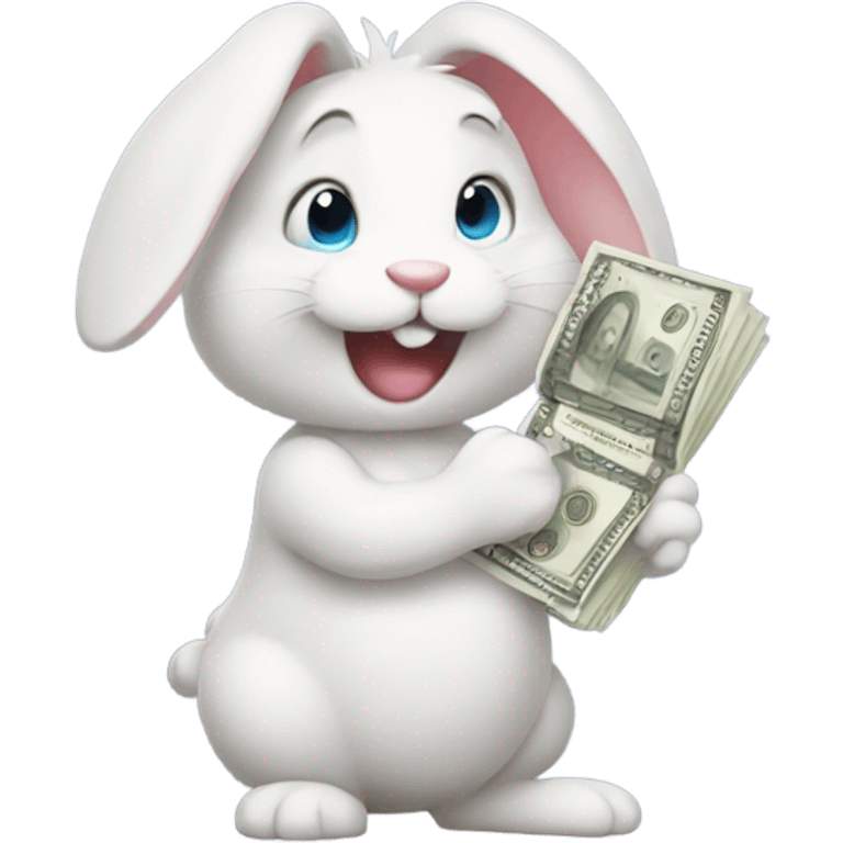 Bunny with money emoji