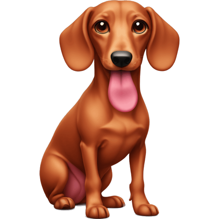 Light red sausage dog with a pinkish nose emoji