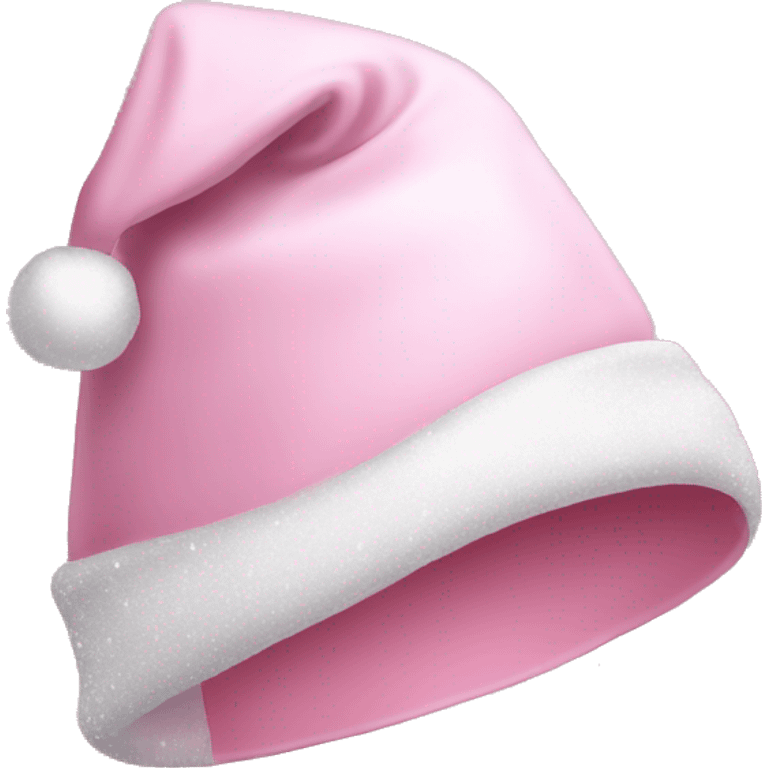 Light pink Santa hat with sparkly snowflakes  emoji