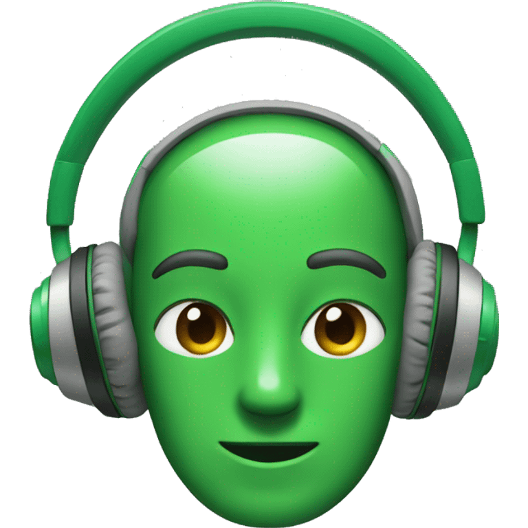 Green headphones emoji