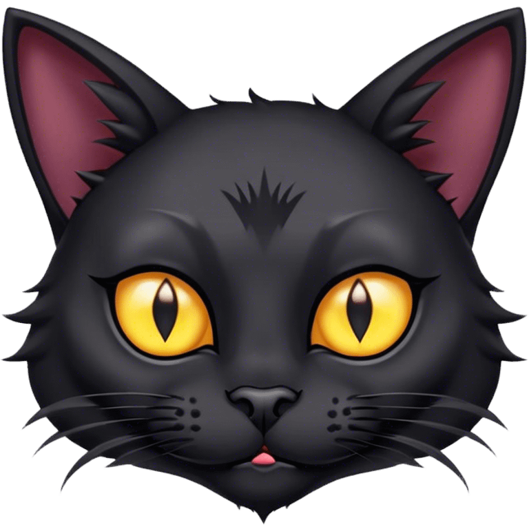 black cat with a lot of piercings and pointy ears emoji