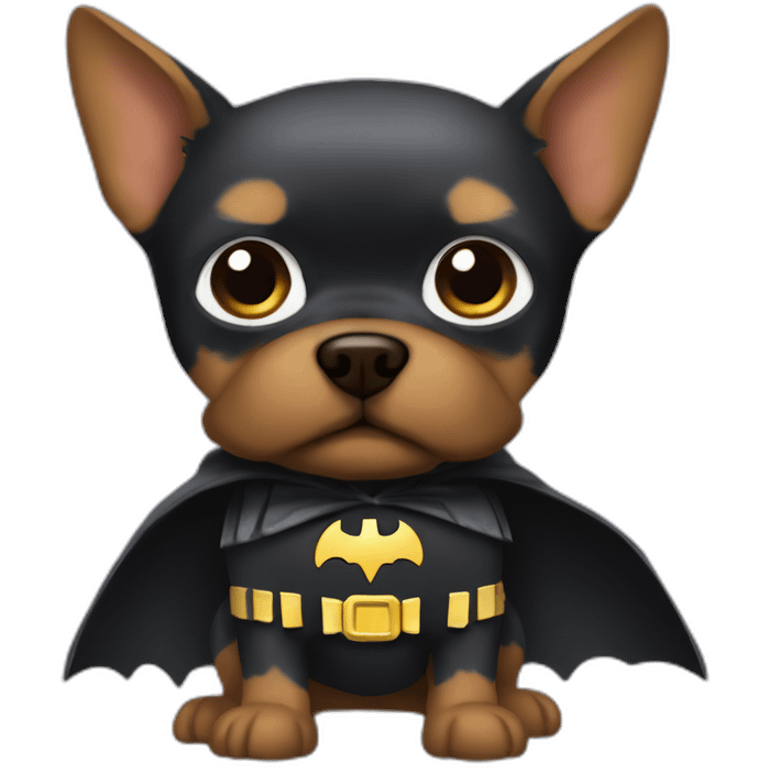 Dog Yorkshire with Batman Costume emoji