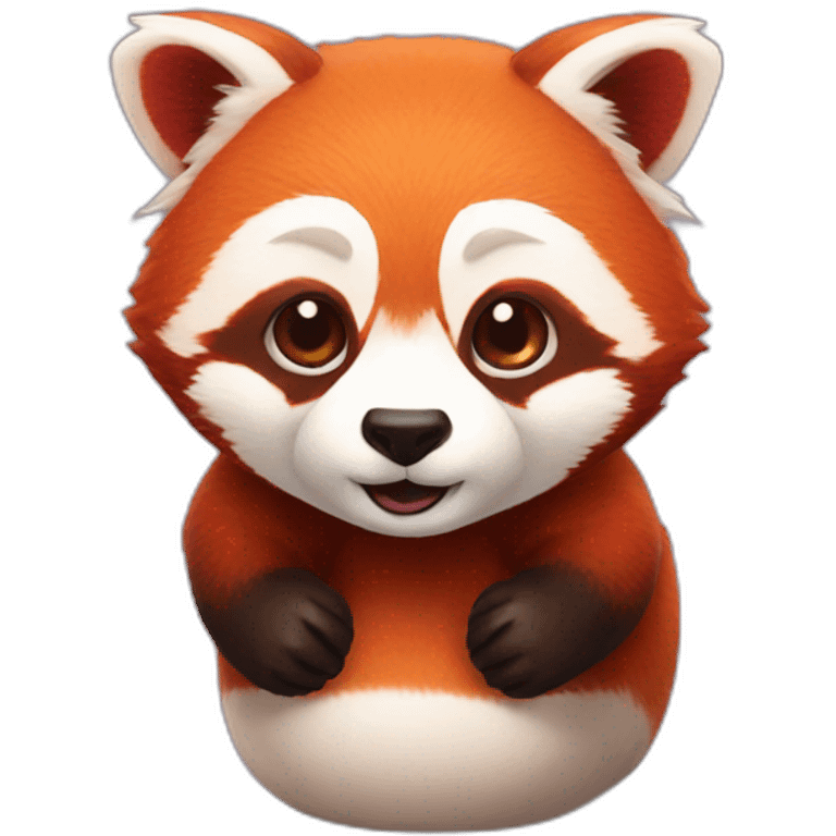 Red panda push up emoji