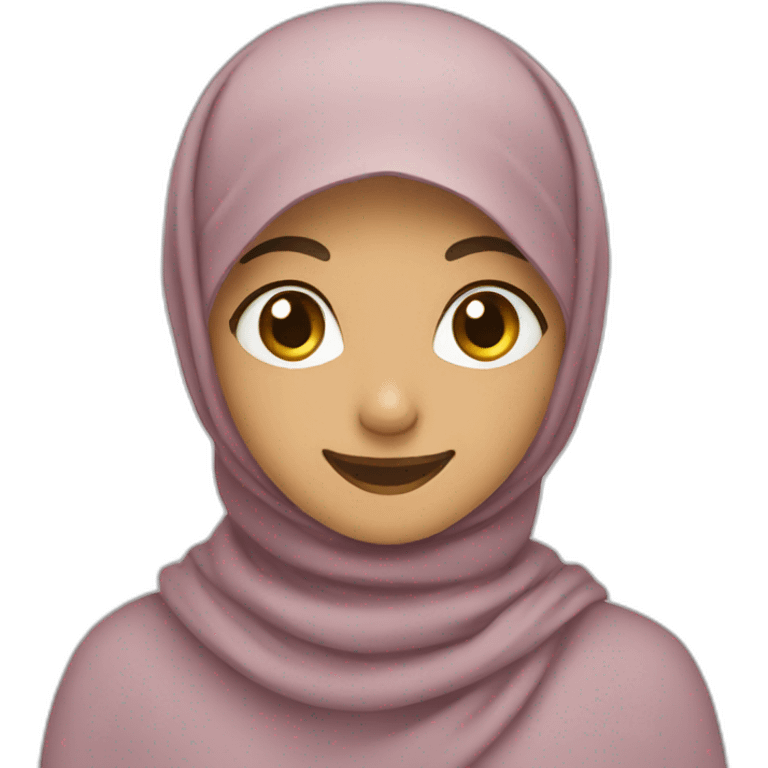 Hijabi smiling and waving emoji