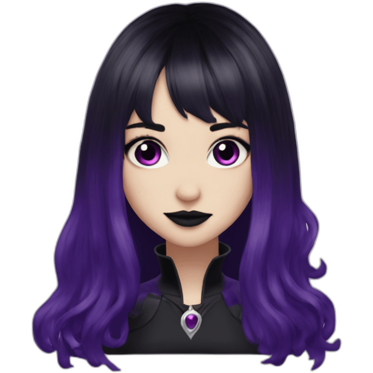 Elissabat-with-bangs-long-hair-dark-purple-and-black-vampire-goth-makeup-crown emoji