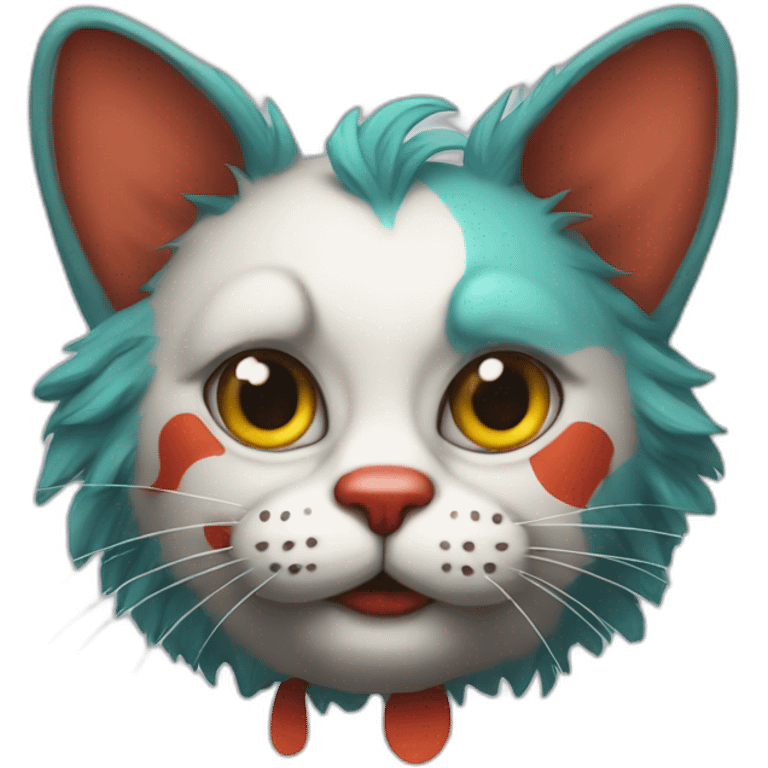 Clown emoji but as a cat instead emoji