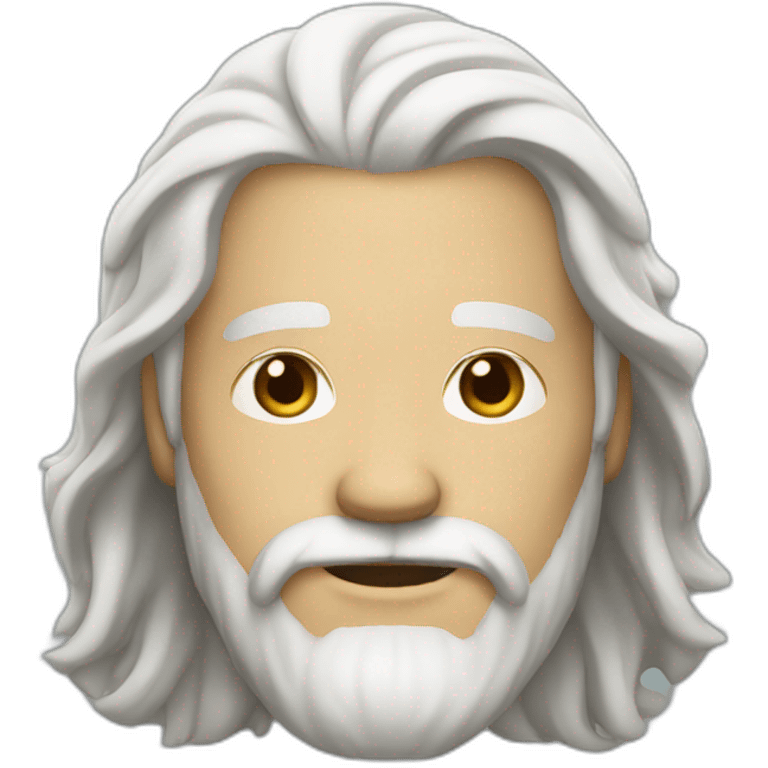 Man long white hair, light brown beard emoji