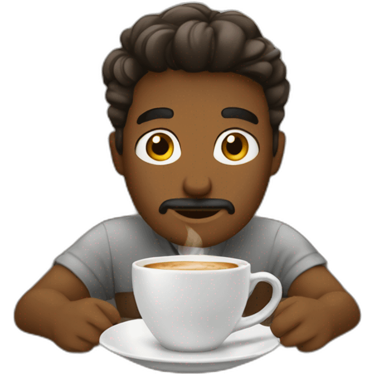 Homem tomando café  emoji