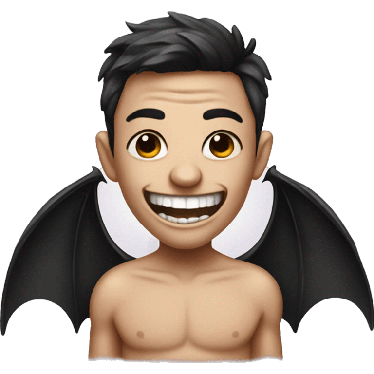 smily face with bat wings and tattoo emoji