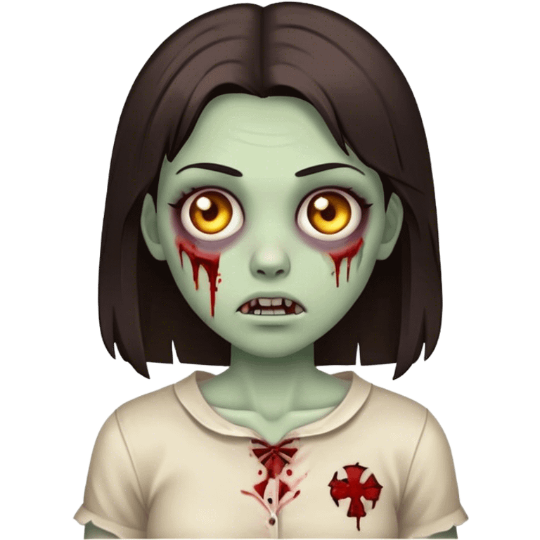 zombie girl with dark brown straight hair  emoji