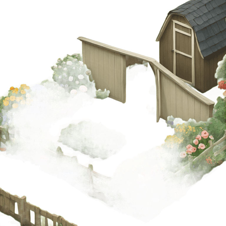 Garden with shed  emoji