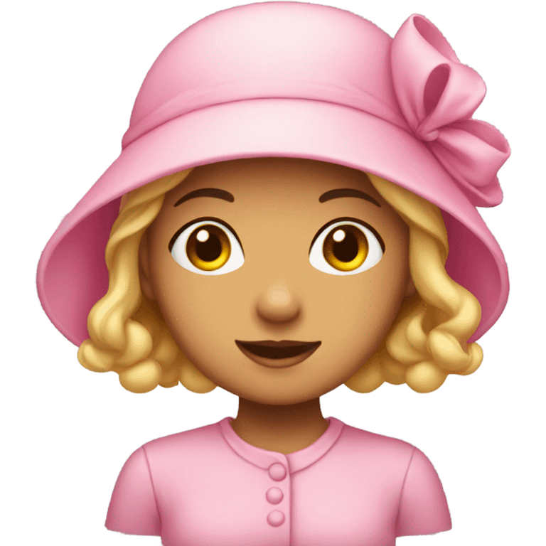 girl with pink bonnet emoji