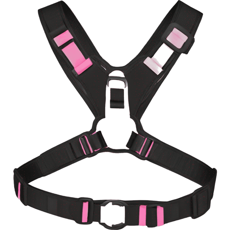 Black pink fashion chest harness emoji