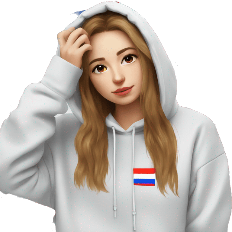 Russian student, sad, tired, Russian flag hoodie  emoji