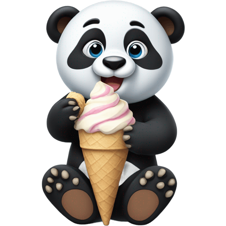 Panda eating ice cream emoji