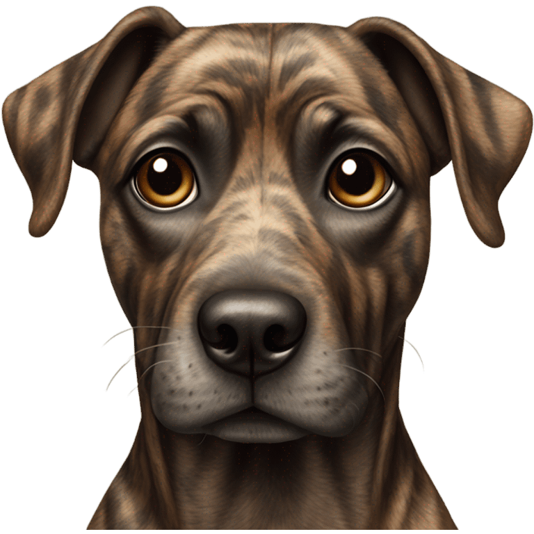 realistic dog portrait photography brindle color emoji